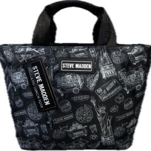 Steve Madden Black Graphic Lunch Tote
